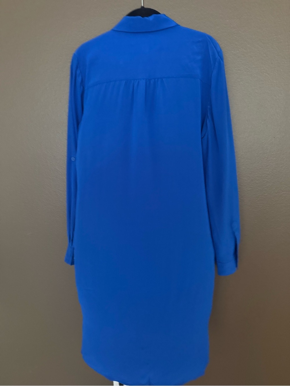 DVF Prita Silk Shirtdress, Cobalt Blue, Sz 10 - Picture 2 of 3